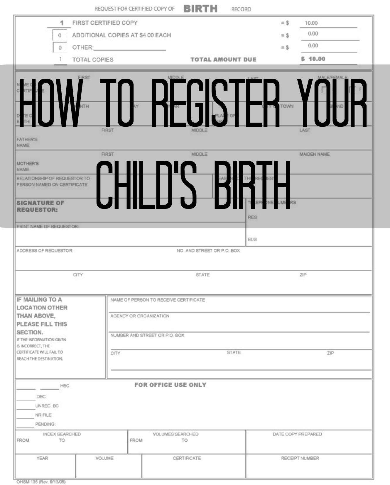 Register birth