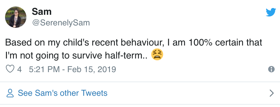 struggling with half term