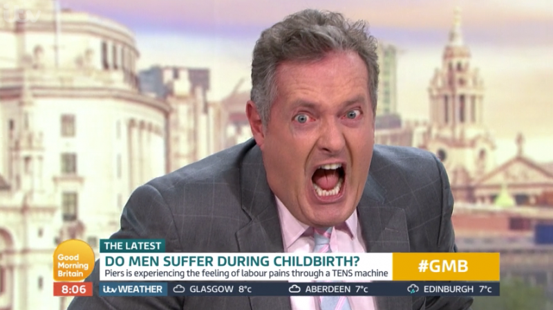 Piers Morgan Screams in pain with childbirth simulator