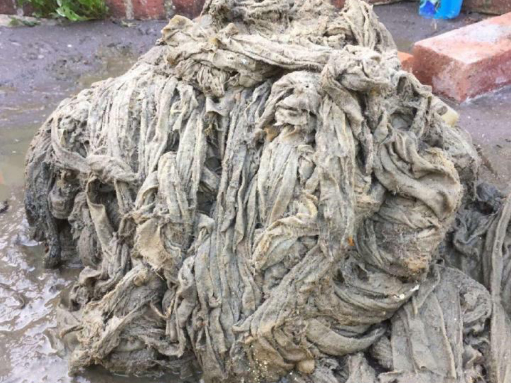 Wet wipes causing sewage damage