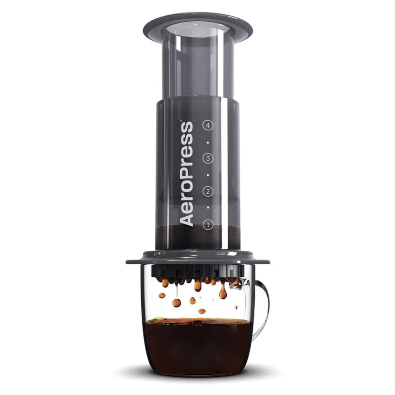 Aeropressoriginalonmugwithdrippingcoffee whitelettering
