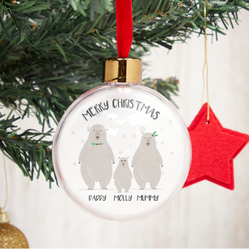 Christmas bear family bauble